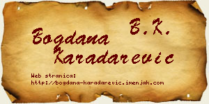 Bogdana Karadarević vizit kartica
